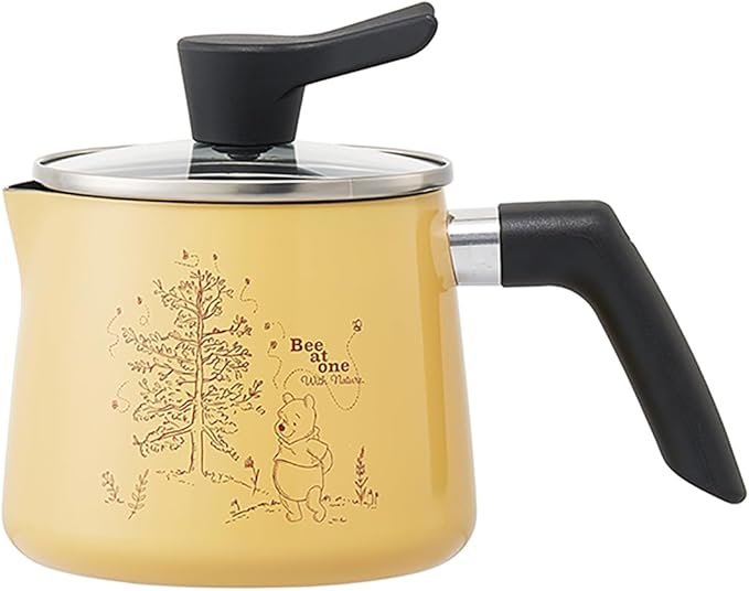Skater Winnie the Pooh 1.3 L All-Purpose Pot 7-in-1 1.4 Qt Painted Finish Aluminum 5.4 x 8.7 x 6.4 in Tempered Glass Lid Gas Halogen Sheath Radiant Electric Compatible