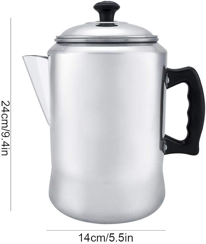 Haofy Aluminum Alloy Coffee Maker Pot Percolator Tea Kettle Stove Top with Lid Silicone Cool Grip