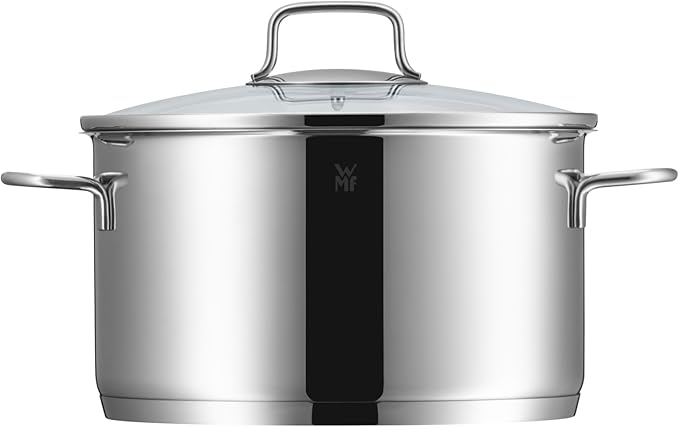 WMF 6-Piece Saucepan Set Astoria Pouring Rim Glass Lid Cromargan® Polished Stainless Steel Suitable for Induction Cookers Dishwasher Safe No. 780166040