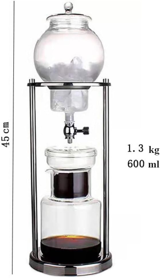 Ice Drip Coffee MakerPortable Cold Brew Coffee Machine Cold Brew Dripper Coffee Maker 600ml Cold Brew Tower for Home Office