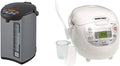 Zojirushi Micom Water Boiler &amp Warmer 135 oz. / 4.0 Liters Silver and Zojirushi NS-ZCC10 Neuro Fuzzy Rice Cooker 5.5-Cup uncooked rice / 1L White