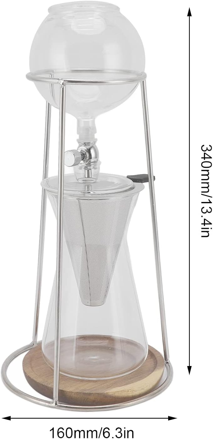 Drip Tower Coffee Maker Reusable Borosilicate Glass Iced Coffee Maker for Cafe Home Kitchen 600ml Coffee Maker Set Drip Tower Coffee Maker Iced Drip Coffee Maker Cold Brew Coffee Maker Coffee Dr