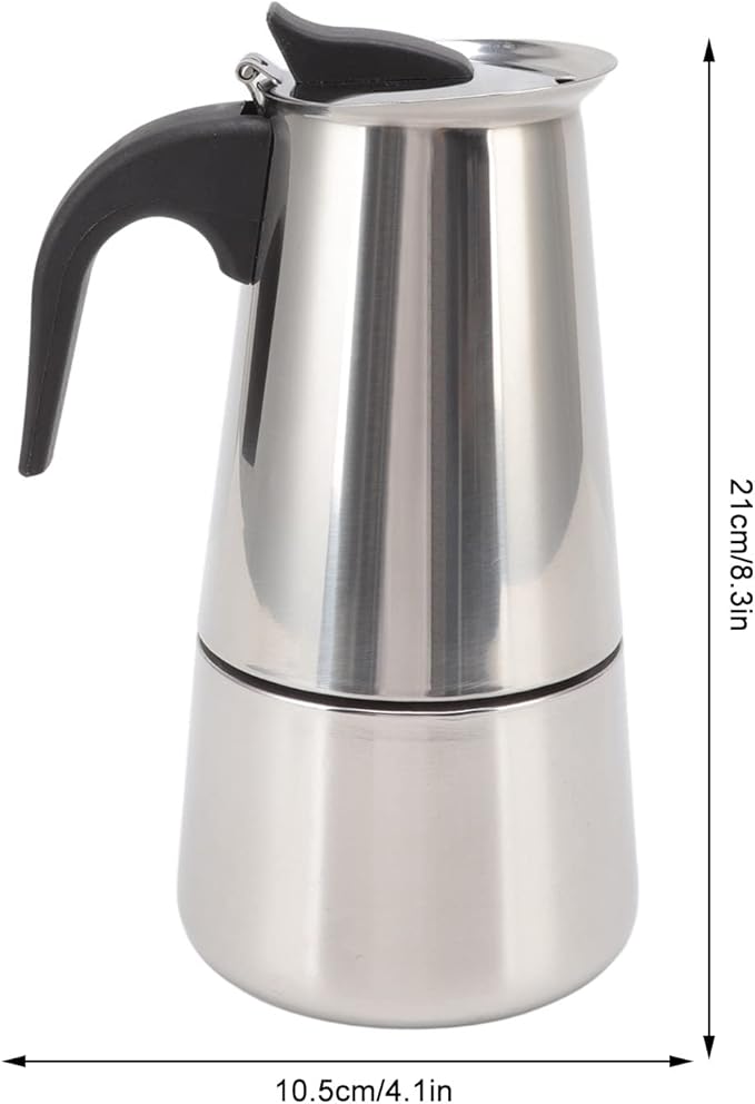 Electric Coffe Maker Large Capacity Electric Percolator Coffee Maker Portable Stainless Steel Moka Pot For Home And Outdoor Camping(450ML)