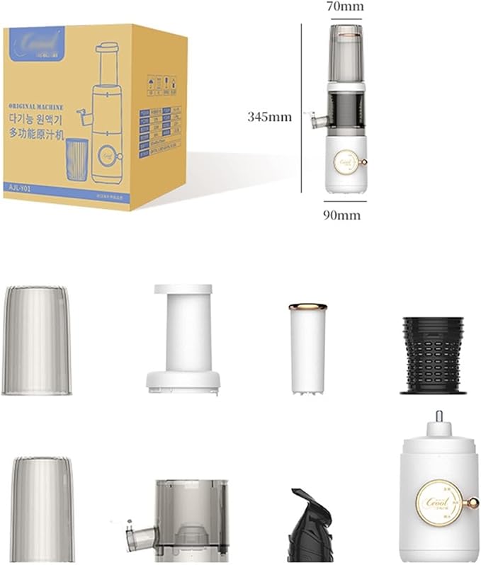 620 ml Electric Cold Press Juicer Compact Masticating Slow Juicer Portable Blender Masticating Juicers 120W Motor Reverse Function