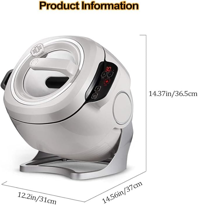 2000w Automatic Cooking Machine360° Rotation Pot Commercial Auto Stir Fry Machine 3D Heating 3 Speed Modes with Smart Touch for Stir Frying/Soup/Rice Home &amp Kitchen