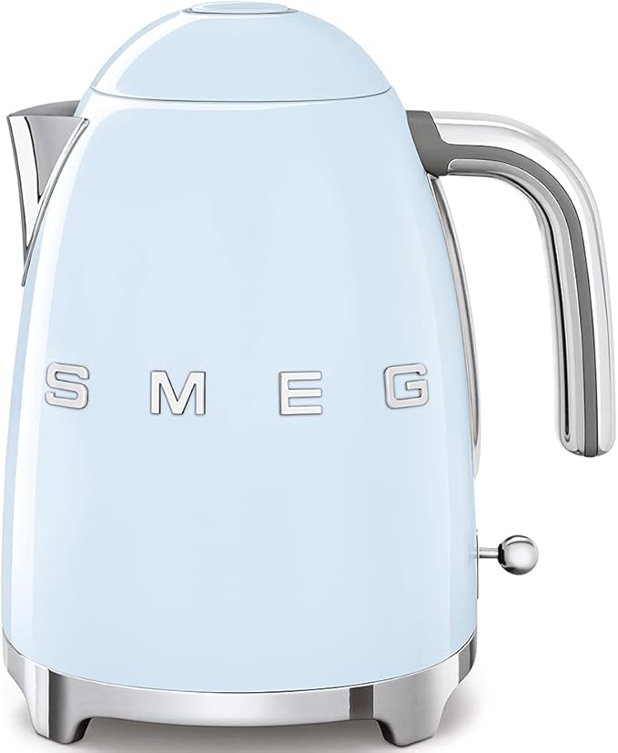 SMEG 50's Retro Style Electric Water Kettle with Automatic Shutoff Removable Base and Water Indicator KLF03PBUS Pastel Blue