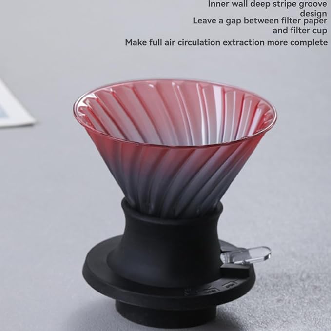 Aboiled Borosilicate Glass Coffee Drip Pot - Handmade Pour Over Coffee Maker with Silicone Base - 600ml Capacity for Coffee Lovers
