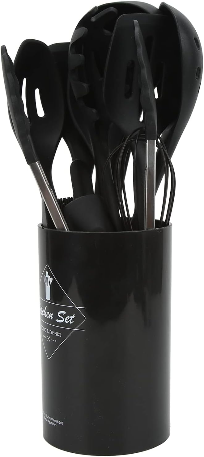 14 Piece Silicone Cookware Set Heat Resist Kitchen Tools Cooking Kitchen Utensils with Comfortable Handles for Home and Restaur Use
