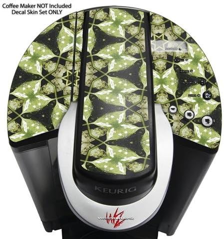 Decal Style Vinyl Skin compatible with Keurig K40 Elite Coffee Makers Leave Pattern 1 Green (COFFEE MAKER NOT INCLUDED)