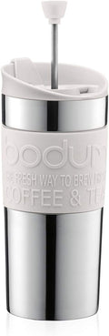 BODUM Travel French Press Coffee Maker Vacuum Small 0.35 L - Off-White