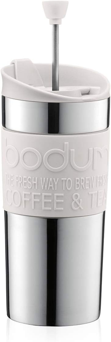BODUM Travel French Press Coffee Maker Vacuum Small 0.35 L - Off-White