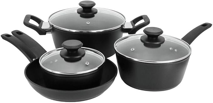 For Connelly 7 Piece Textured Nonstick Aluminum Cookware Set In