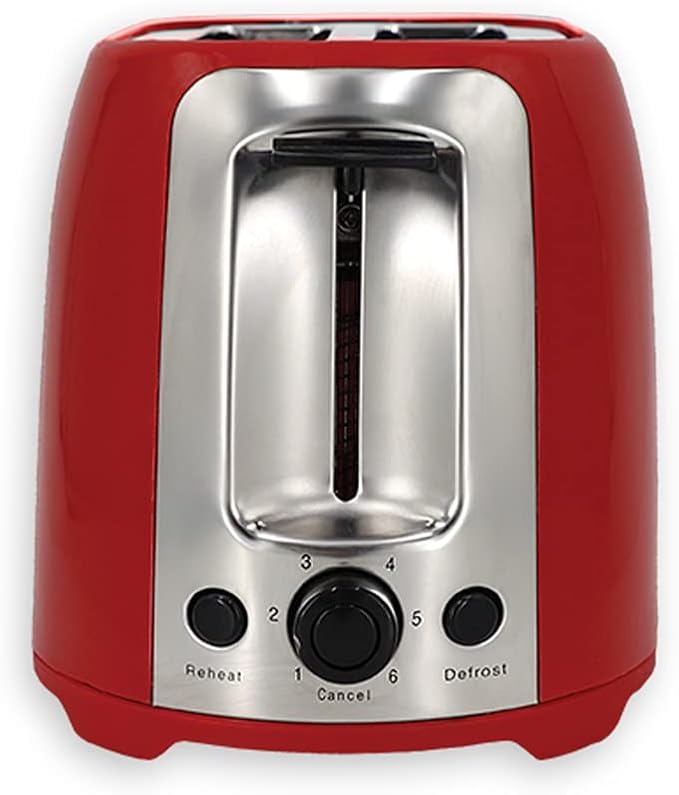 EUROSTAR ET751R 2-Slice Cool Touch Wide-Slot Toaster Red