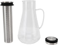 ZJchao Cold Brew Coffee Maker with Scale 1600ML Premium Stainless Steel Filter Temperature Proof Ergonomic Handle Glass Iced Coffee Brewer for Home Office