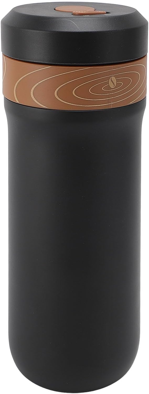 ZJchao Stainless Steel French Press Coffee Mug Double Layer Insulation 4 Layer Filter Mesh Portable Coffee Maker Insulated Cup