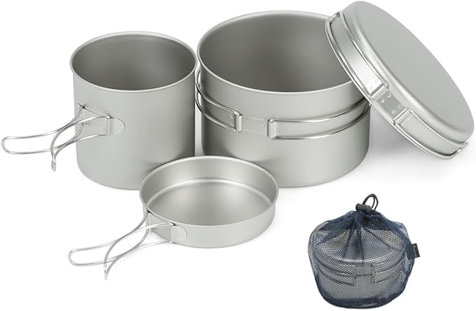 Belmont BM-094 Titanium Cooker Deep 4-Piece Set (with Case)