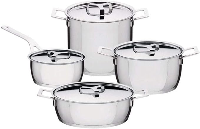 Alessi POTS&ampPans 7 Piece Set Silver