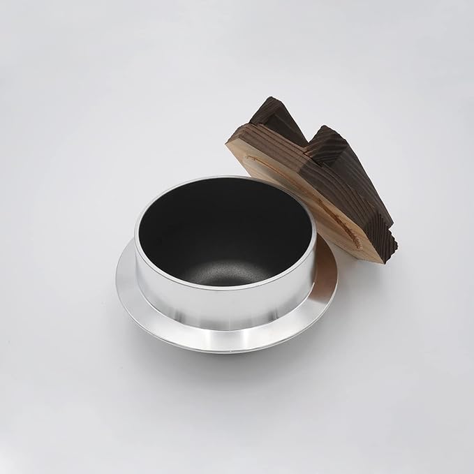 Kawanami Shoten Rice Pot Easy to Make For 1 Go Wooden Lid Made in Japan Aluminum Fluorine Treatment Outdoor Camping Direct Fire Repositionable