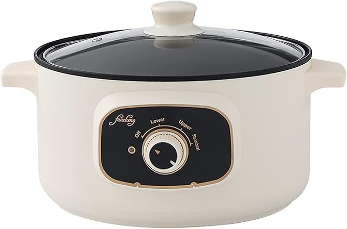 Rice Cooker - Rice Cooker With Steamer Basket 110V Electric Skillet Multi-Functional Rice Cooker Food Steamer Nonstick Personal Hot Pot With Lid Home Steam Simmer Stir Fry Griddle(22cm(2.5L))