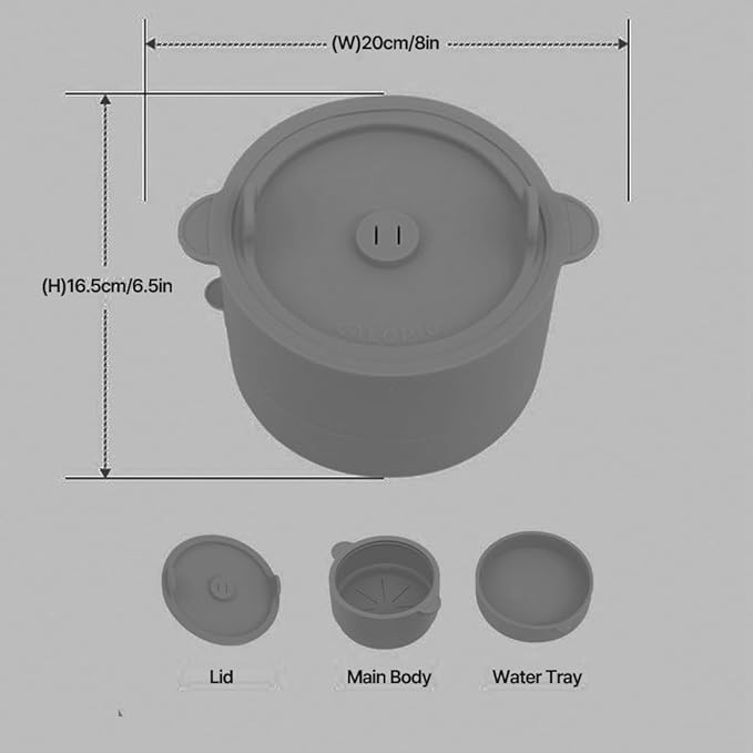 Microwave Low Carb Rice Cooker Container Diet Low Carb Rice Silicone Rice Cooker Gray