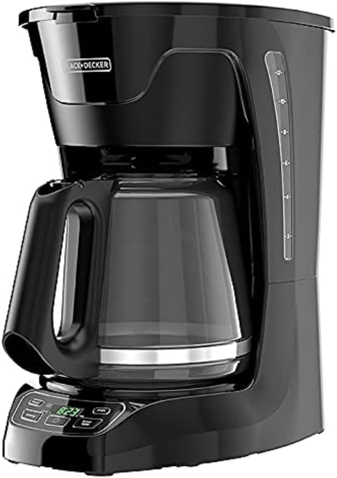 BLACK+DECKER CM1110B Programable 12-Cup Coffee Maker Easy Pour Non-Drip Carafe with Removable Filter Basket Black