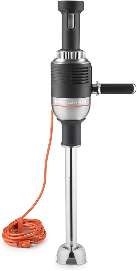 KitchenAid KHBC420OB 20 Inch Arm Commercial 400 Series Immersion Blender Stainless Steel Removable Blending Arm Bowl Clamp for No-Hands Operating