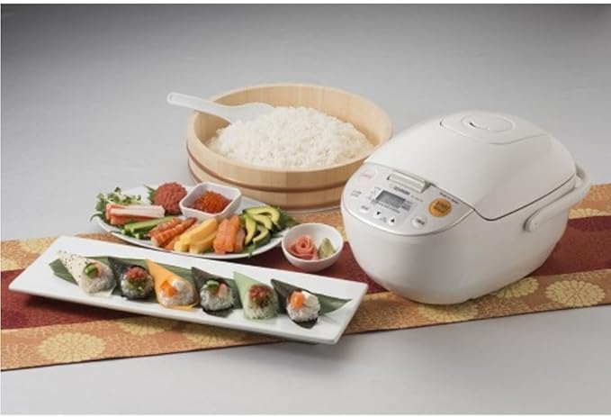 Zojirushi Micom Rice Cooker and Warmer (10-Cup/Beige) Bundle with Cookbook Kitchen Tongs (Stainless Steel Black) and 15-Inch Bamboo Spoon (4 Items)