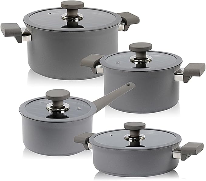 IH BEAUTY collection Pot cookware set 4P with Lid Gray Large