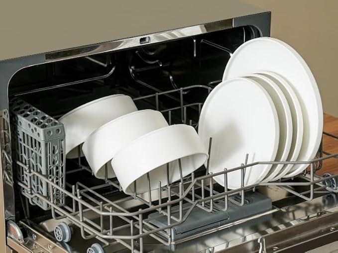 Plates and Bowls Sets 12 Piece Ceramic Dinnerware Set for Family and Gatherings Dishes Set for 4 Dishwasher &amp Microwave Safe Handcrafted Stoneware Sets Modern White