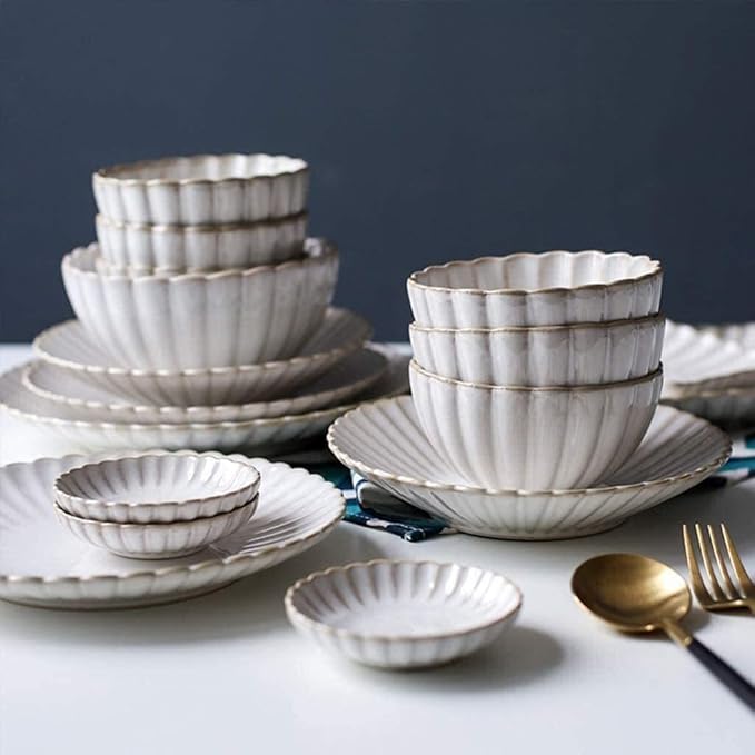 Dinnerware Set Luxury Family Dinner Service Set Ceramics Dinner Set Kitchen and Dining Service Fine Porcelain Kitchen Dinnerware Set Dishwasher Safe Gift14 Piece Set