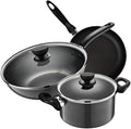 Kitchen Cooking Sets Set of 3 Pots and Pans Non-Stick Frying Pan Non-Stick Frying Pan Pot Set Flat-Bottomed Frying Pan Soup Pot Cookware Sets