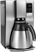 Mr. Coffee 10-Cup Programmable Coffee Maker Insulated Thermal Carafe Brew Strength Selection Brew Now or Later Stainless Steel