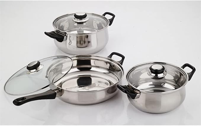 Pots And Pans Sets Frying Pan12 Piece Stainless Steel Cookware Set Kitchen Cookware Set Pots Pots &amp Pans Glass Lid Cooking Tools