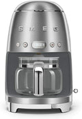 Smeg 1950's Retro Style 10 Cup Programmable Coffee Maker Machine (Stainless Steel) (Renewed)