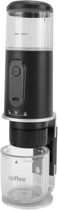 Portable Coffee Maker Rechargeable Travel Espresso Machine Compatible Ground Capsule Coffee for Outdoor Car Camping Hiking (Black)