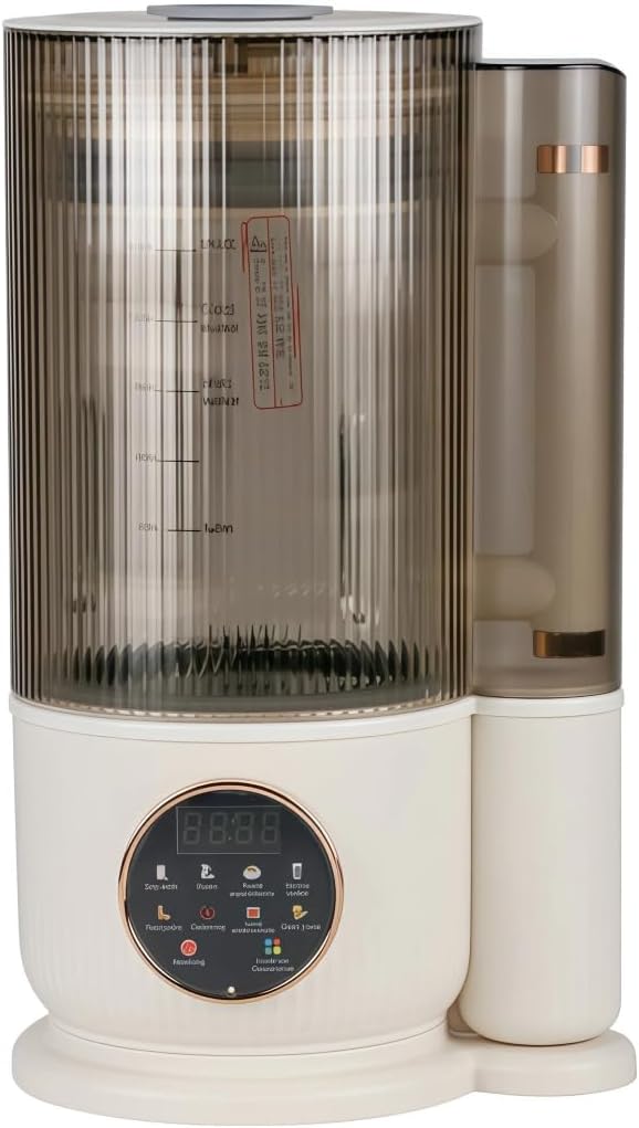 8-in-1 Silent Nut Milk Maker with 10 Blades1000ml Large Capacity LED Display Delay Start Keep Warm Self-Cleaning for Soy Milk Almond Milk Oat MilkJuice (White)