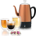 Moss &amp Stone Percolator Coffee Pot Electric 10 Cup Stainless Steel Coffee Maker Coffee Percolator Electric With Keep Warm Function 10 Cups Stainless Steel Percolator With Coffee Basket Bundle W