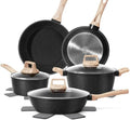 12pcs Pots and Pans Set Non Stick Kitchen Cookware Sets Induction Cookware Nonstick Granite Cooking Set with Frying Pans Saucepans Kitchenwarestock up on specials