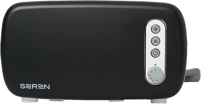 BergHOFF Seren Side Loading Toaster with Cool Touch Exterior and Removable Crumb Tray With Black Panel use as Serving Tray