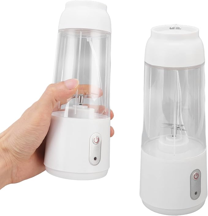 Electric Juicer Cup Portable Blender Multi Purpose One Click Function USB Charging Handheld Safety Juicer Cup Office (White)