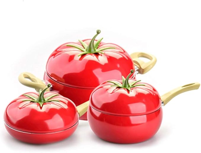 Cookware set Fruit Frying pan milk pot Cooking Pot enamel Soup pot Saucepan Induction Cooker Aluminum kitchen hotpot Casserole(D)