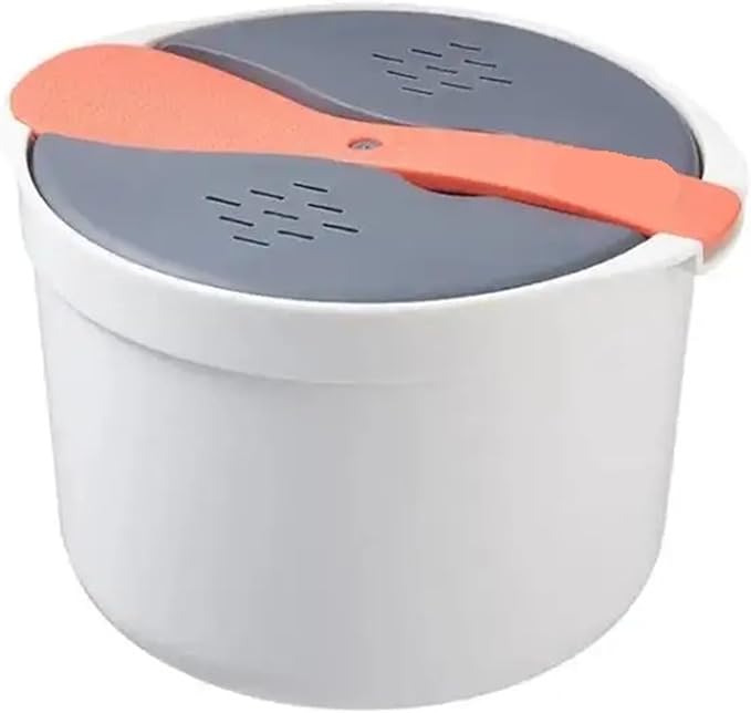 Microwave Oven Rice Cooker Portable Food Container Multifunction Steamer Bento Lunch Box Steaming Utensils(Green)