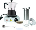 DS&ampDV Moka Pot KitsGlass Bean JarSpoon ClampPowder DistributorHand-Operated Bean MillFilter PaperCoffee Maker for Traveling (Moka Pot Set)