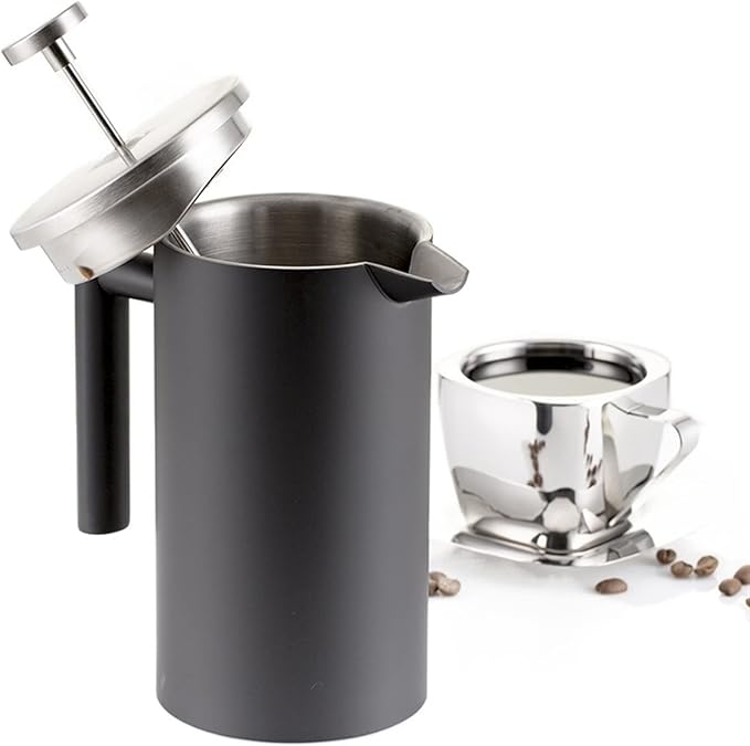 Coffee Carafe Stainless Steel French Press Coffee Maker Double Wall Coffee Percolator Pot Large Capacity Manual Espresso Coffee Maker Machine Convenient(800ml)