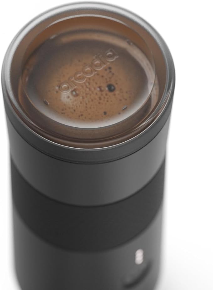 Arcadia Go Rechargeable Portable Turkish Coffee Maker – USB-C Powered Compact &amp Cordless Ideal for Outdoors Travel Camping Office &amp Home Brewing (Night Black)