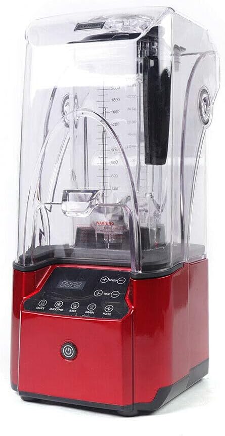 Soundproof Blender 110V 2200W 2.2L Commercial Fruit Juice Smoothie Maker With Shield Quiet Sound Enclosure for Puree Ice Crush Shakes and Smoothies (2.2L2200W)