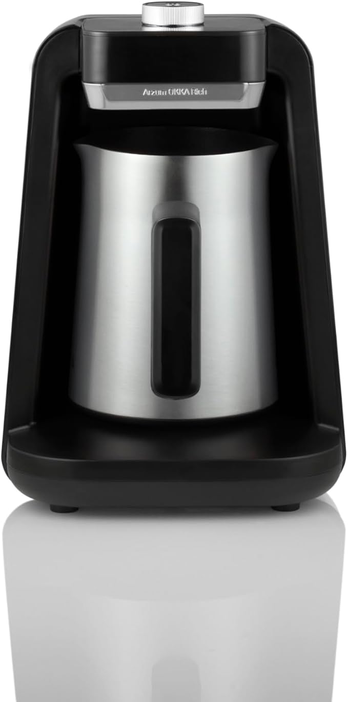 Arzum Okka Rich Spin Pro Turkish Coffee and Hot Beverage Maker Velvetiser Milk Frother 120V 5 Cups Stainless Steel Cooking Pot Chrome