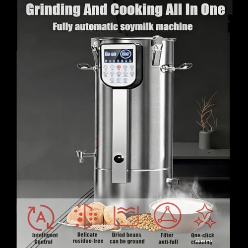Commercial 11L Soy Milk Maker - Stainless Steel Automatic Soybean Milk Machine with Efficient Grinder &amp Slag Separator for Restaurants Canteens &amp Grain Milk Production