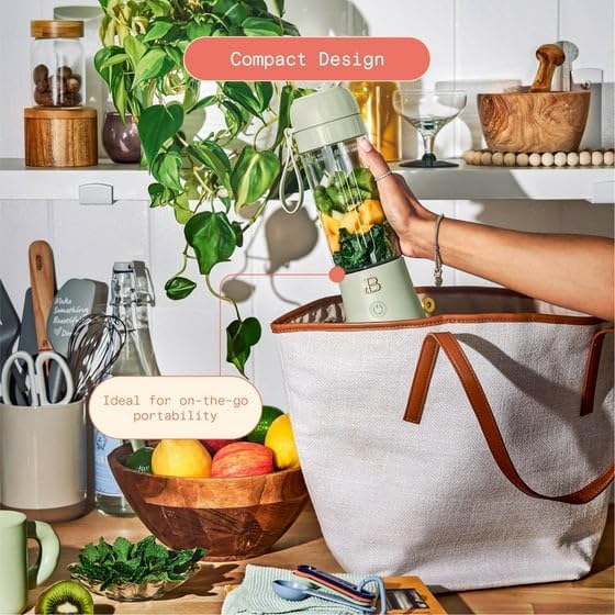B.eautiful Portable to-Go Blender 2.0 70 W 16 oz Sage Green19407 Standard