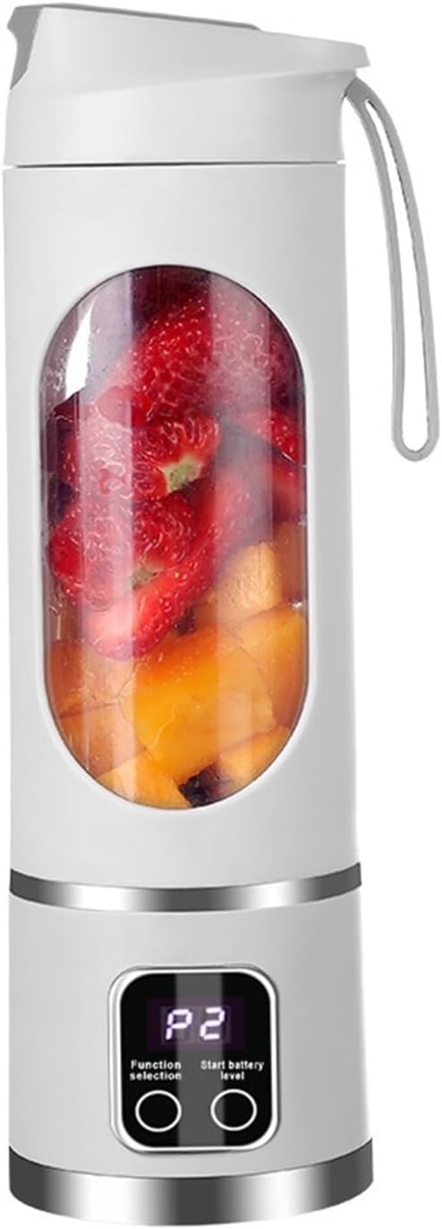 Portable USB Rechargeable Juicer Cup for Fresh Juice Mini Blender for Office Home Travel Smoothie Maker with Stainless Steel Blade(White)
